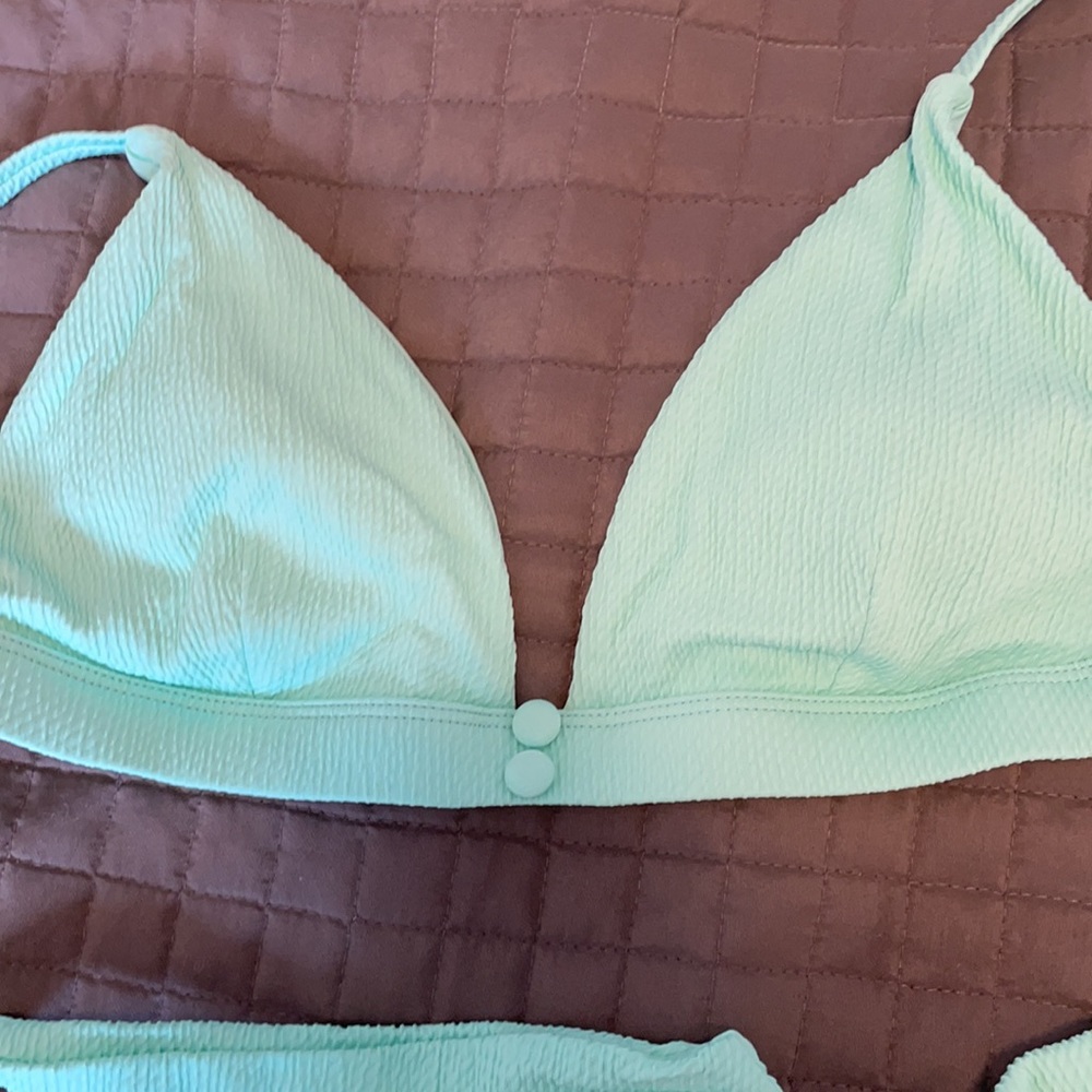 Red Carter Textured Triangle Bikini Top - image 5